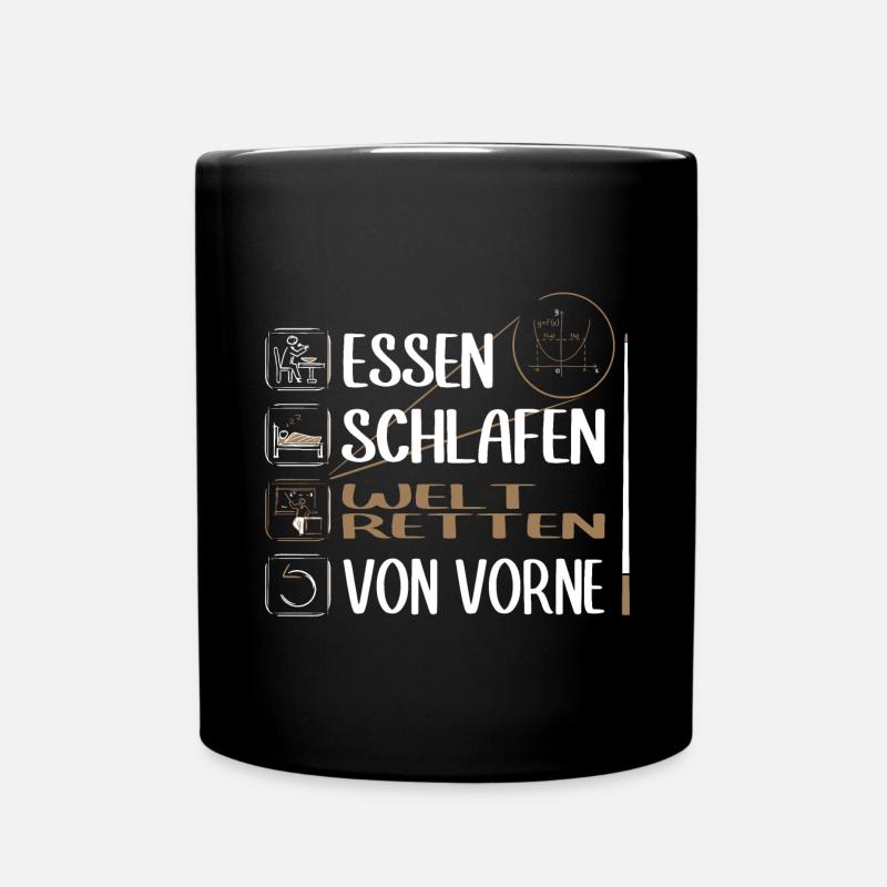 Super Mathelehrer Mathematiklehrer rettet die Welt - Tasse einfarbig - Schwarz