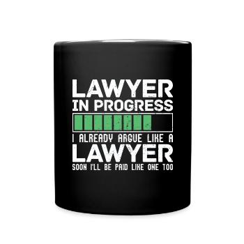 Avocat en formation Avocat de cadeau drôle - Mug uni - noir - Devant