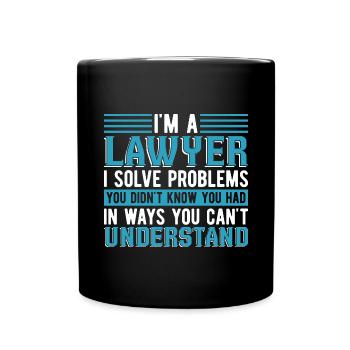Je résous des problèmes Droit Cadeau Drôle Avocat - Mug uni - noir - Devant