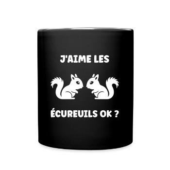 Humour petit écureuil - Mug uni - noir - Devant