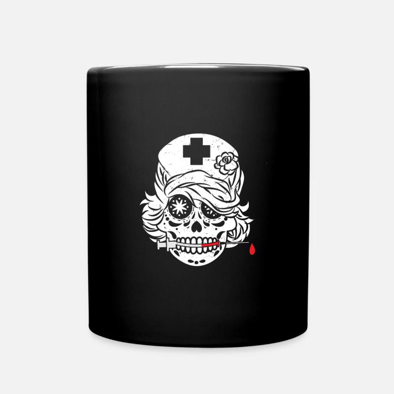 Conception drôle d’infirmière de crâne - Mug uni - noir