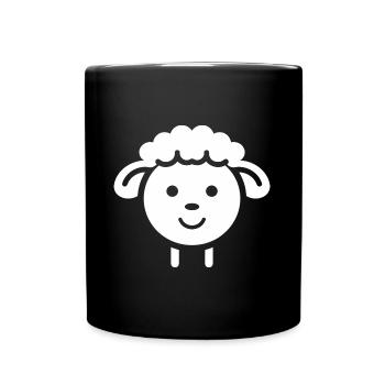 Baby Sheep Little Ewe - Full Colour Mug - black - Front