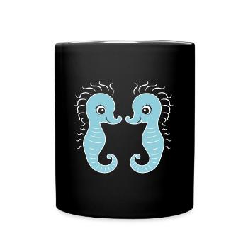 Humor Kleines Seepferdchen - Tasse einfarbig - Schwarz - Vorne