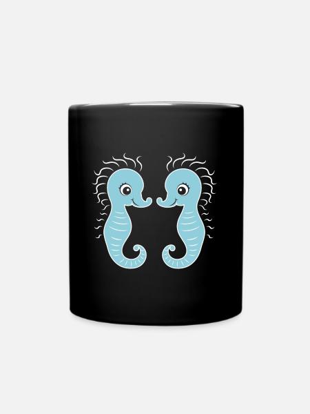 Humor Kleines Seepferdchen - Tasse einfarbig - Schwarz