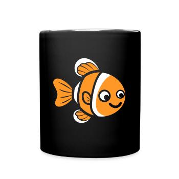 Humour petit poisson clown - Mug uni - noir - Devant
