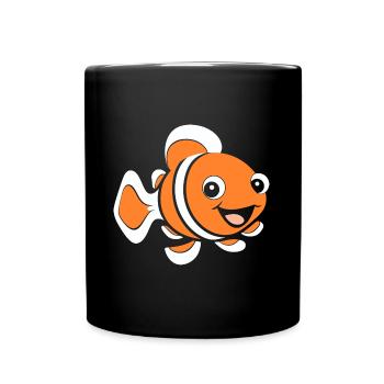Humour petit poisson clown - Mug uni - noir - Devant