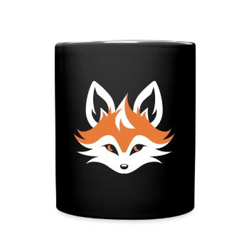 Kitsune Japanischer Little Fox Humor - Tasse einfarbig - Schwarz - Vorne