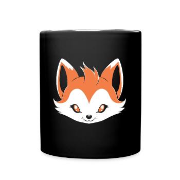 Humour petit renard japonais kitsune - Mug uni - noir - Devant