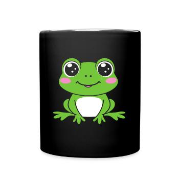 Kleiner Frosch - Tasse einfarbig - Schwarz - Vorne