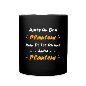 Humour punch planteur - Mug uni - noir - Devant