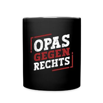 Opas Gegen Rechts - Tasse einfarbig - Schwarz - Vorne