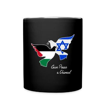 Peace for Israel and Palestine - Full Colour Mug - black - Front