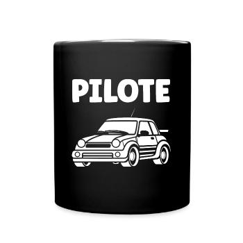 Humour pilote de rallye - Mug uni - noir - Devant
