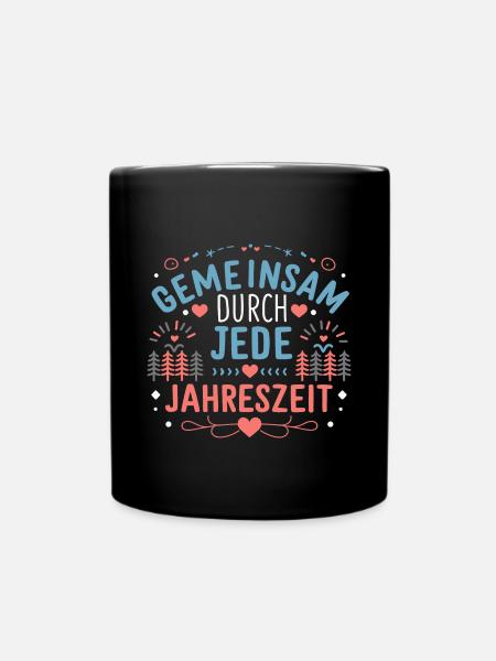 Gemeinsam durch Jahreszeiten: Schwesterherz - Tasse einfarbig - Schwarz