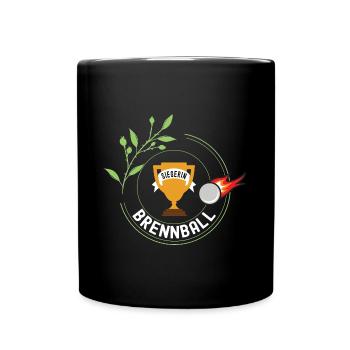 Brennball Siegerin Gewinner Turnier Meisterschaft - Tasse einfarbig - Schwarz - Vorne