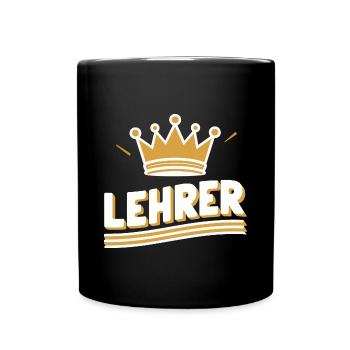 Lehrermann Grundschule Tasse Dankeschön Abschied - Tasse einfarbig - Schwarz - Vorne