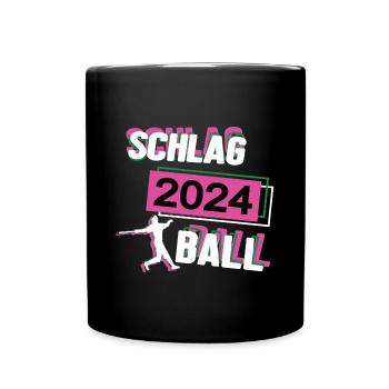 Schlagball 2024 Schlagballerin Schlagballspielerin - Tasse einfarbig - Schwarz - Vorne
