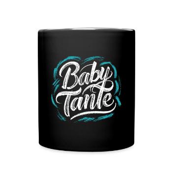 Baby Tante Liebe Nichte Neffe Überraschung - Tasse einfarbig - Schwarz - Vorne