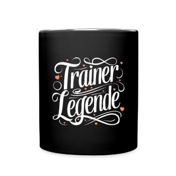 Trainerlegende Coach Danke Trainerin Dankeschön - Tasse einfarbig - Schwarz - Vorne