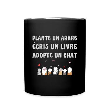 Adopte un chat - Mug uni - noir - Devant