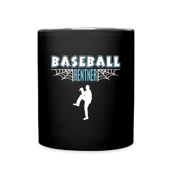 Baseball Rentner Rente Ruhestand Baseballer - Tasse einfarbig - Schwarz - Vorne