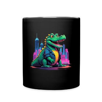 Cool crocodile in the city - Full Colour Mug - black - Front