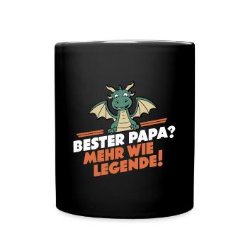 Bester Papa-Legende Vatertag Geburtstag Du Wirst - Tasse einfarbig - Schwarz - Vorne
