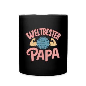 Weltbester Papa-Sport Du wirst Vater Vatertag - Tasse einfarbig - Schwarz - Vorne