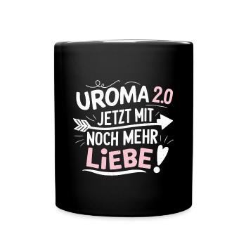 Wieder Uroma 2. Urenkel Mehr Liebe Geburtstag - Tasse einfarbig - Schwarz - Vorne