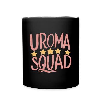 Uroma Squad Geburtstag Uroma Enkel Weihnachten - Tasse einfarbig - Schwarz - Vorne