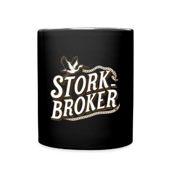 Stork Broker Lustig Finanzen Banker Präsent - Tasse einfarbig - Schwarz - Vorne