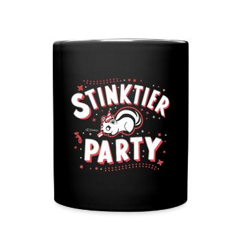 Stinktierparty Unikat Deko Besitzer Spaß Freude - Tasse einfarbig - Schwarz - Vorne