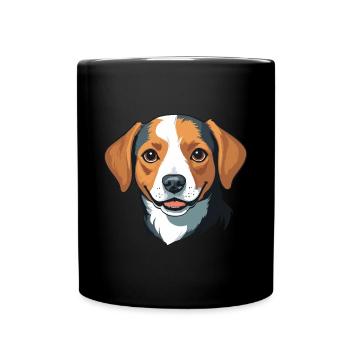 Süßer Hund im Comic Stil - Tasse einfarbig - Schwarz - Vorne