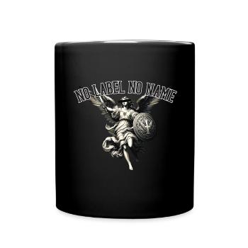 NO LABEL NO NAME Zensierter Schutzengel Kunstwerk - Tasse einfarbig - Schwarz - Vorne