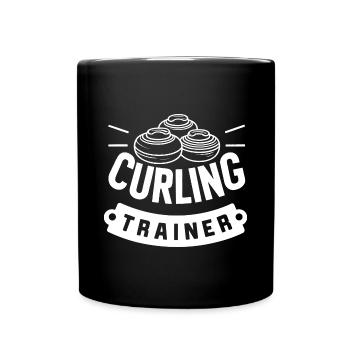Curling-Trainer - Tasse einfarbig - Schwarz - Vorne