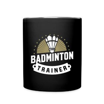 Badminton-Trainer Shirt Federball Coach Geschenk - Tasse einfarbig - Schwarz - Vorne