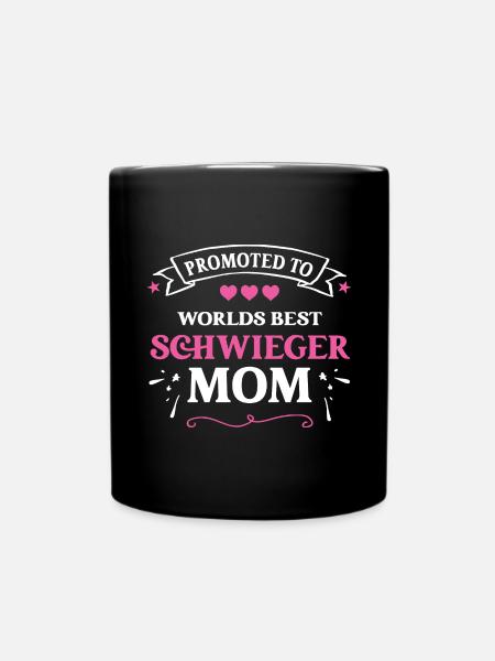 Promoted to Best Schwieger Mom Schwiegermutter - Tasse einfarbig - Schwarz