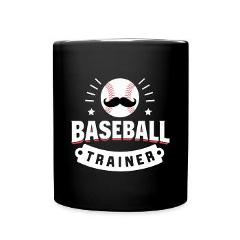 Baseball Mustache Trainer | Coach Geschenk | Sport - Tasse einfarbig - Schwarz - Vorne