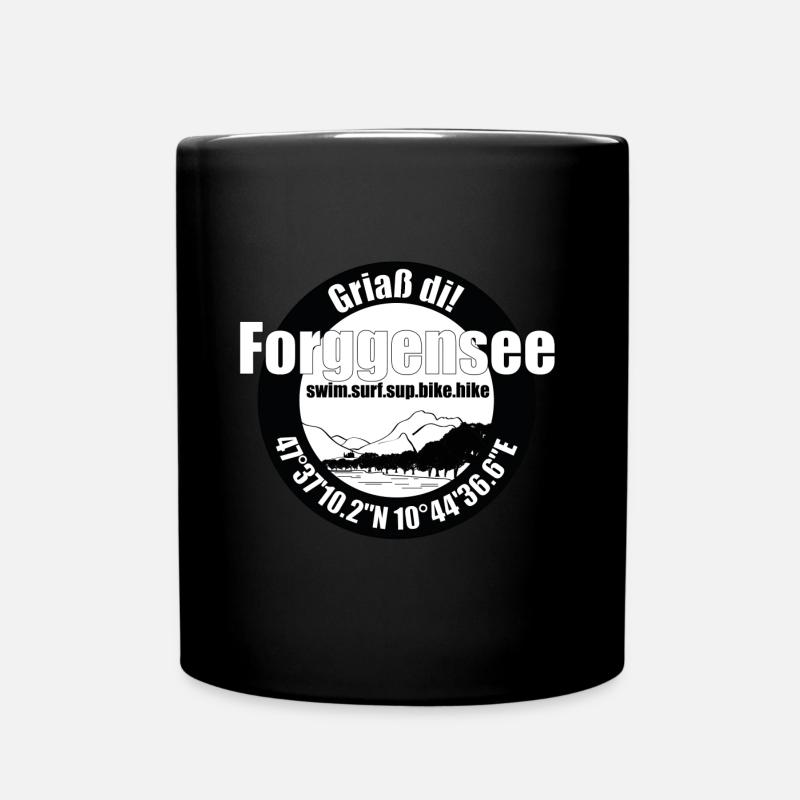 Forggensee im Ostallgäu - Tasse einfarbig - Schwarz