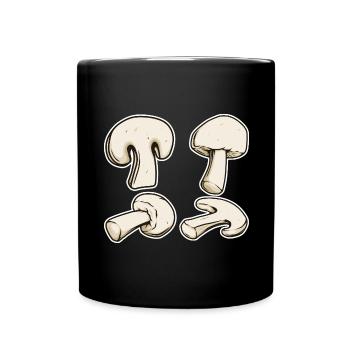 Champignon Kostüm Pilz Klamotten Karneval Pilze - Tasse einfarbig - Schwarz - Vorne