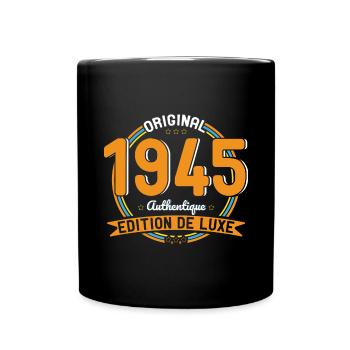 80th Anniversary - Original 1945 Authentic - Tasse einfarbig - Schwarz - Vorne