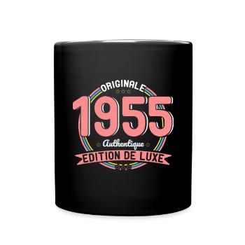 70 Jahre Jubiläum - Original 1955 Authentisch - Tasse einfarbig - Schwarz - Vorne