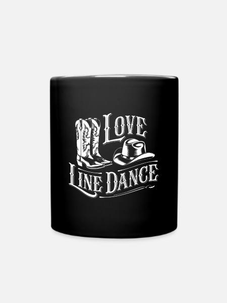 Love Line Dance ich liebe Line Dancing - Tasse einfarbig - Schwarz