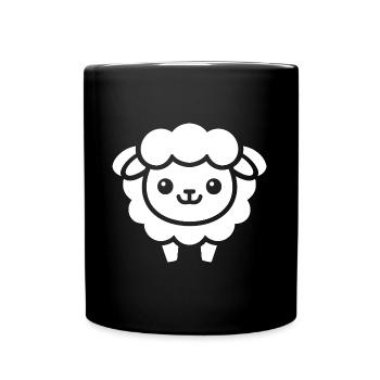 Schaf - Tasse einfarbig - Schwarz - Vorne