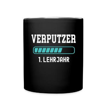 Verputzer Ausbildung 1 Lehrjahr 1. Ausbildungsjahr - Tasse einfarbig - Schwarz - Vorne