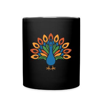 peacock - Full Colour Mug - black - Front