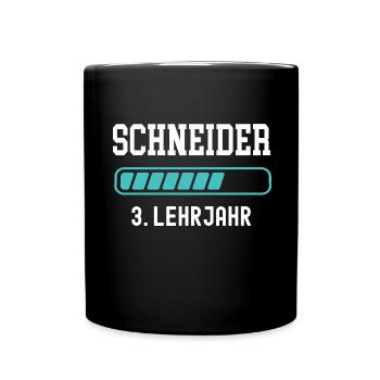 Schneider Ausbildung 3 Lehrjahr 3. Ausbildungsjahr - Tasse einfarbig - Schwarz - Vorne
