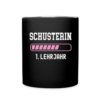 Schusterin Ausbildung 1 Lehrjahr erstes Jahr Lehre - Tasse einfarbig - Schwarz - Vorne