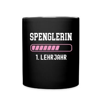 Spenglerin Ausbildung 1 Lehrjahr erstes Jahr Lehre - Tasse einfarbig - Schwarz - Vorne