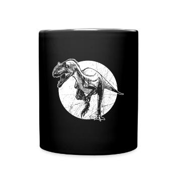 Dinosaur allosaurus prehistoric hunter wilderness - Full Colour Mug - black - Front